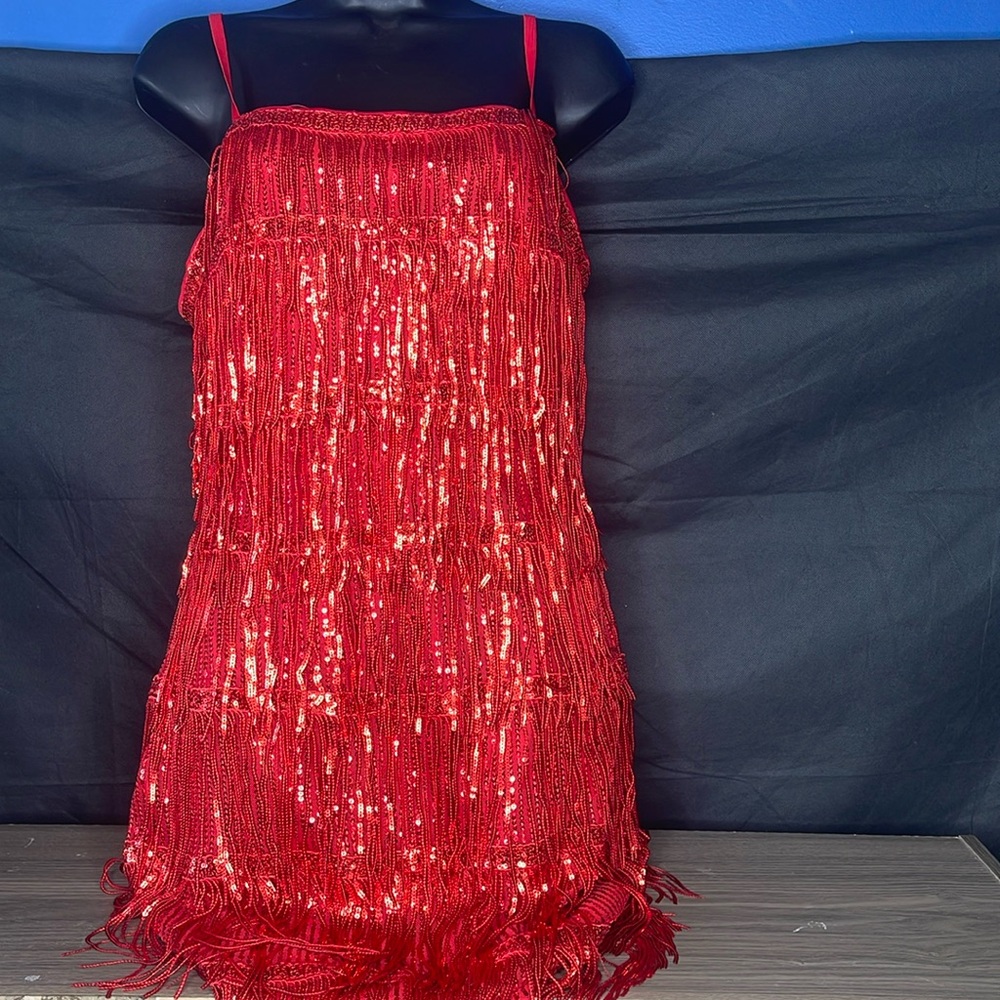 Red Shimmer Dress NWOT